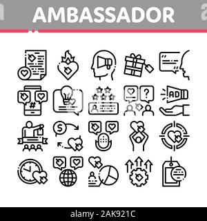 Ambassador Creative Collection Icons Set Vector Stock Vector