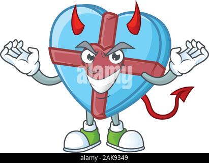 Devil love gift blue Cartoon character design Stock Vector