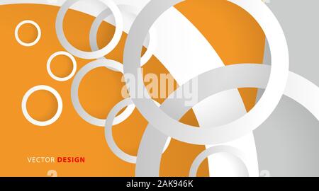 abstract vector background. white circle rings with overlapping shadows. New texture for your design. Stock Vector