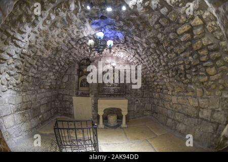 Höhle, St.-Anna-Kirche, Geburtsort Jungfrau Maria, Jerusalem, Israel Stock Photo