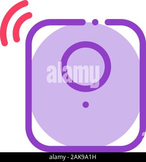 Alarm Signal Sensor Icon Vector Outline Illustration Stock Vector