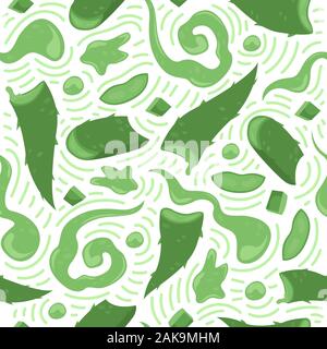 Creative vector seamless pattern with Aloe Vera. Home medicinal plants. Stock Vector