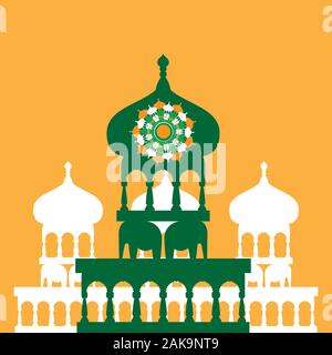 Abstract architectural background of India on an isolated background. Vector image Stock Vector