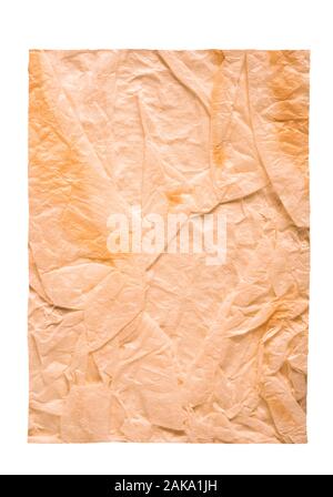 Background of a crumpled paper isolated on white Stock Photo