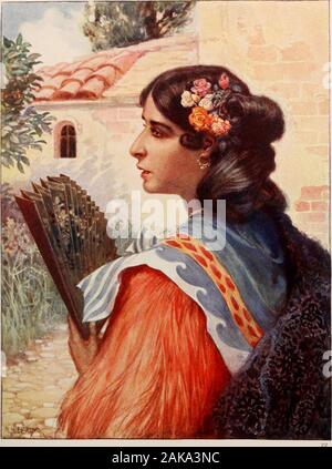 Women of all nations; a record of their characteristics, habits, manners, customs and influence . of the landscape. Not the. A SPANISH WOMAN.Drawn b-, Norman H. Hardy. Stock Photo