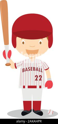 Sports cartoon vector illustrations: Baseball Stock Vector