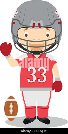 Sports cartoon vector illustrations: American Football Stock Vector