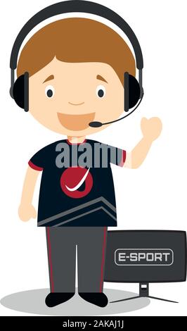 Sports cartoon vector illustrations: Esports Stock Vector