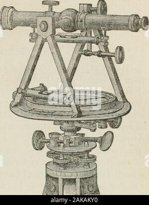 A treatise on land-surveying; comprising the theory developed from five elementary principles; and the practice with the chain alone, the compass, the transit, the theodolite, the plane table, &cIllustrated by four hundred engravings, and a magnetic chart . ench call this the Witness Telescope,(^Lunette temoin). (340) The Compass. Upon the upper plate is fixed a compass.Its use has been fully explained in Part III. It is fittle used inconnection with the Transit or Theodolite, which are so incompara-bly more accurate, except as a check, or rough test of theaccuracy of the angles taken, which s Stock Photo