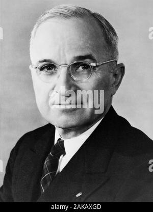 Vintage portrait photo of Harry S Truman (1884 – 1972) - the 33rd US President (1945 – 1953). Photo circa 1945. Stock Photo