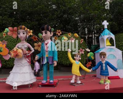 Taipei Lantern Festival: Unlike past themes which were mostly inspired by the 12 animal signs of the Chinese Zodiac Stock Photo