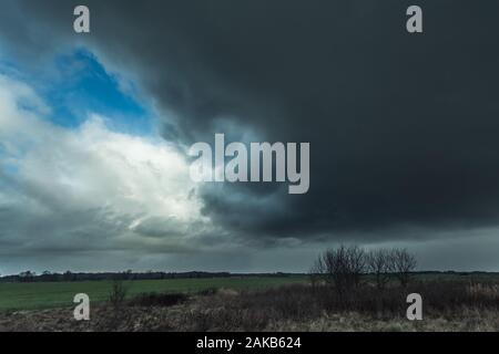Dark torm clouds background landscape image Stock Photo