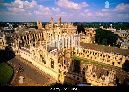 Aerial view of All Souls College, Oxford University, Oxford, England, UK Stock Photo