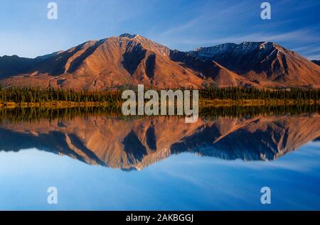 Mountain reflected in lake, Denali State Park, Alaska, USA Stock Photo