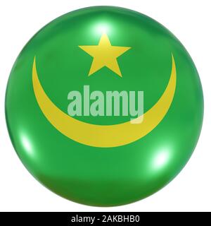 3D Flag of Mauritania on circle Stock Photo - Alamy