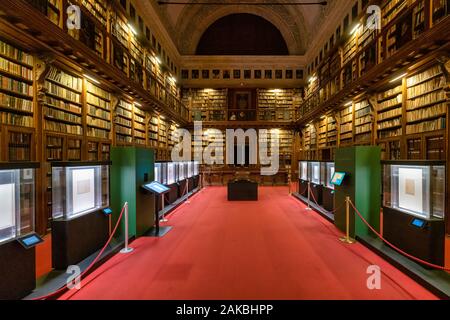 Milan Italy. Biblioteca Ambrosiana. Ambrosian Library inside Pinacoteca Ambrosiana Stock Photo