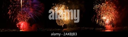 Fireworks against sky at night, Seattle, Washington, USA Stock Photo