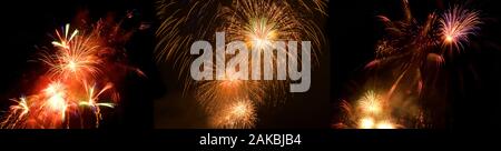 Fireworks against sky at night, Seattle, Washington, USA Stock Photo