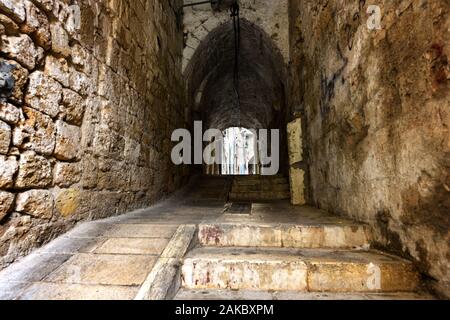 AKKO, ISRAEL Old town of Akko, ancient arabic town, Unesco World Heritage Site, Israel Stock Photo