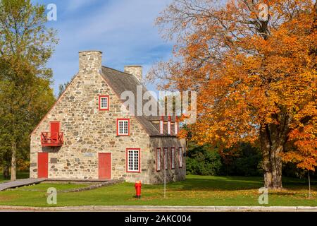 Canada, Province of Quebec, Chemin du Roy between Quebec City and Montreal in the Indian summer sun, Deschambault, Old Presbytery Stock Photo