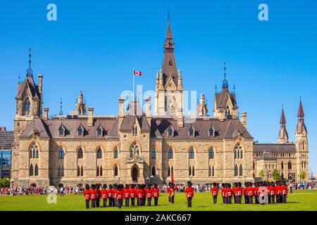 Canada, Ontario province, Ottawa, Parliament Hill, Changing of the Guard Stock Photo