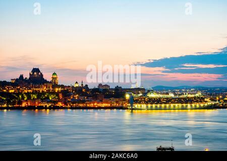 Canada, Quebec province, View of Quebec City and the Saint Lawrence from Levis Stock Photo