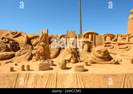 Pera.Algarve.Portugal.June 17th 2016.A sand sculpture is on display at the International sand sculpture festival in Pera in Portugal. Stock Photo