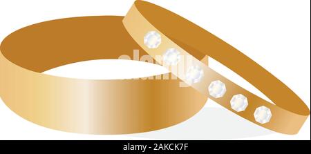 Luxury wedding rings Stock Vector