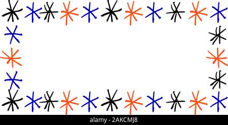 simple frame isolated on white background. Snowflakes multi-colored. Children's style.. Stock Vector