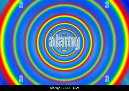 An abstract repeating concetric rainbow pattern. Stock Photo