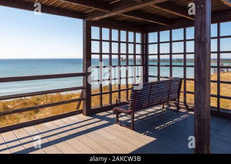 Seaside promenade in the city of Hel with a view of the Baltic Sea. Poland Stock Photo