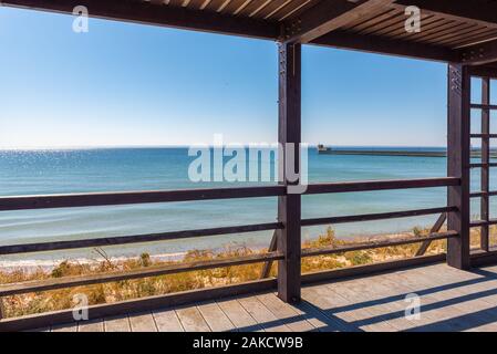 Seaside promenade in the city of Hel with a view of the Baltic Sea. Poland Stock Photo