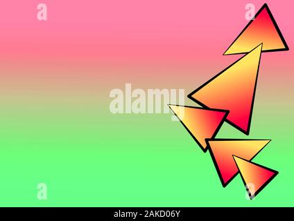 Retro Triangle Patterns Background Shapes and Pattern 1990s Style Stock Photo