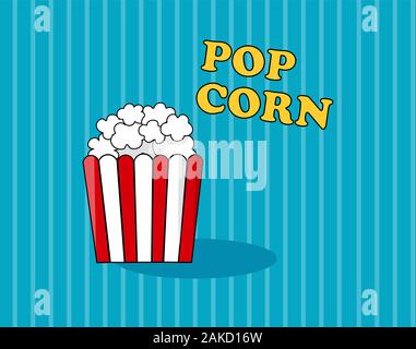 Popcorn. Seamless pattern with popcorn pack. Hand-drawn background. Stock Vector