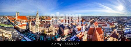 Panorama view over Munich, Bavaria, Germany Stock Photo