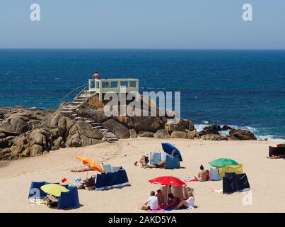 Atlantic Ocean beach at Povoa de Varzim, northern Portugal Stock Photo