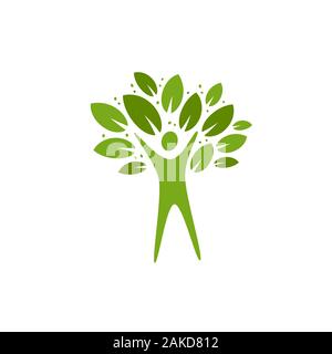 Ecology logo. Nature, environment, natural label. Vector illustration Stock Vector