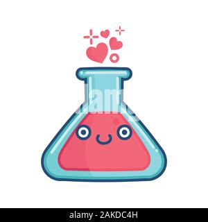 kawaii valentine love potion illustration isolated on white Stock Vector