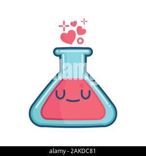 kawaii valentine love potion illustration isolated on white Stock Vector