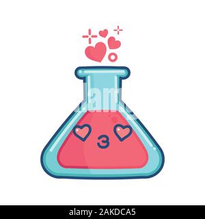 kawaii valentine love potion illustration isolated on white Stock Vector