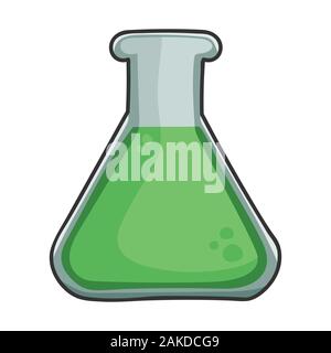 green science test tube design icon illustration isolated on white Stock Vector