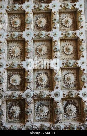 Detailed door at one of the gates in the mehrangarh fort in India. Stock Photo