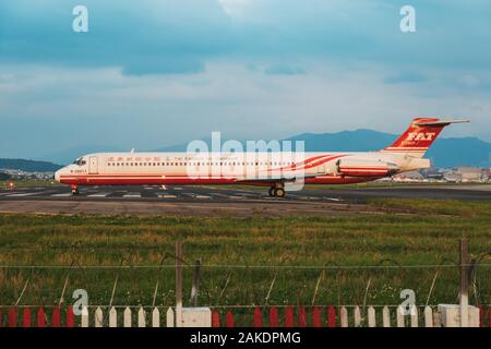 Far Eastern Air Transport Fat Boeing B 757 0 B Toyota Camry Commercial Phuket Thailand Stock Photo Alamy