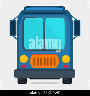 bus front view isolated vector illustration Stock Vector