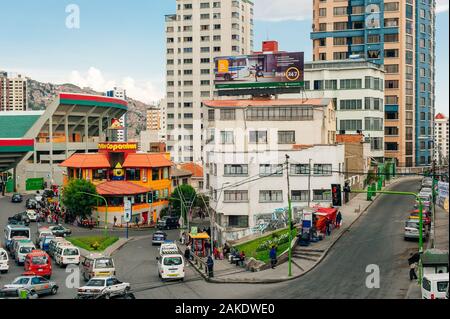 La Paz, Bolivia - April 2019 Cityscape of La Paz in Bolivia Stock Photo