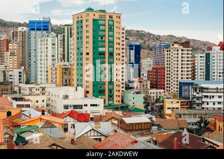 La Paz, Bolivia - April 2019 Cityscape of La Paz in Bolivia Stock Photo