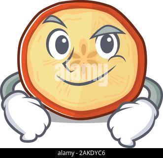 Cool apple chips mascot character with Smirking face Stock Vector