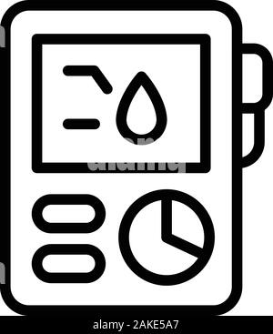 Blood tester icon, outline style Stock Vector