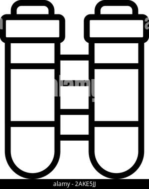 Plastic test tubes icon, outline style Stock Vector