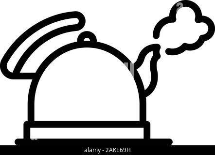 Boiling keetle icon, outline style Stock Vector
